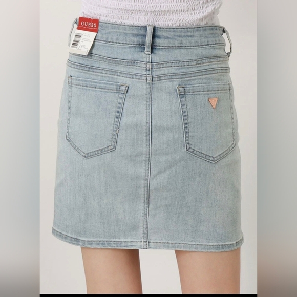 NWT GUESS Jean Kem Slanted Stitch Mini Skirt - Picture 6 of 7